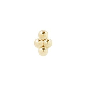 Buddha Jewelry Organics 14k yellow gold 4 Bead Cluster threadless end
